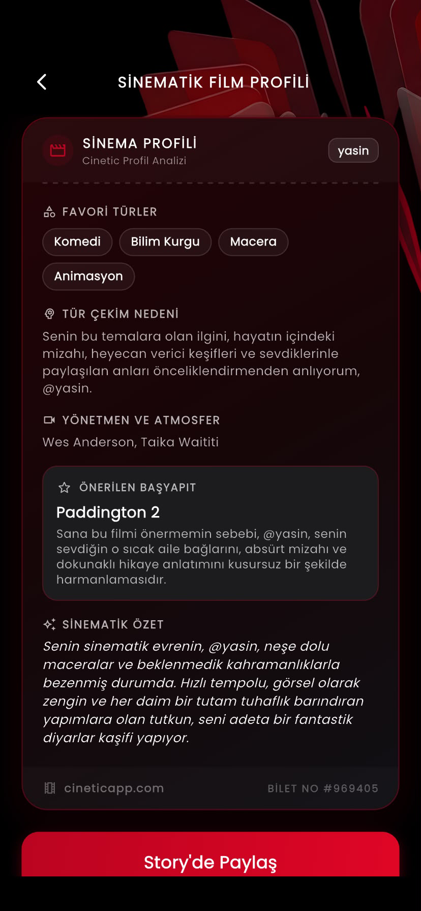 Sinematik Film Profili