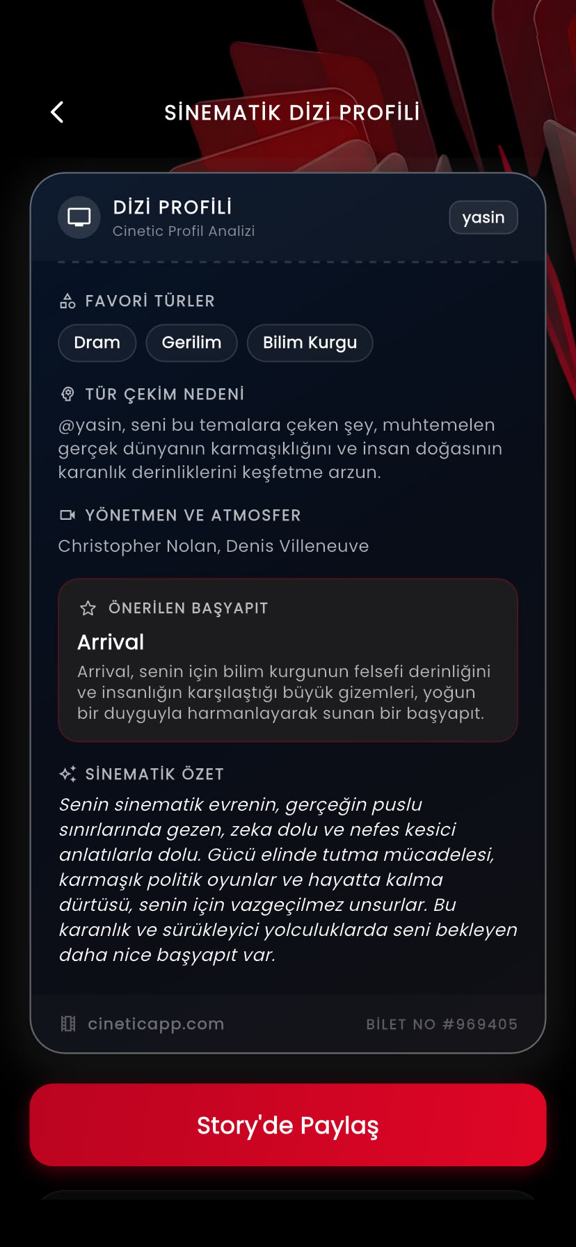 Sinematik Dizi Profili